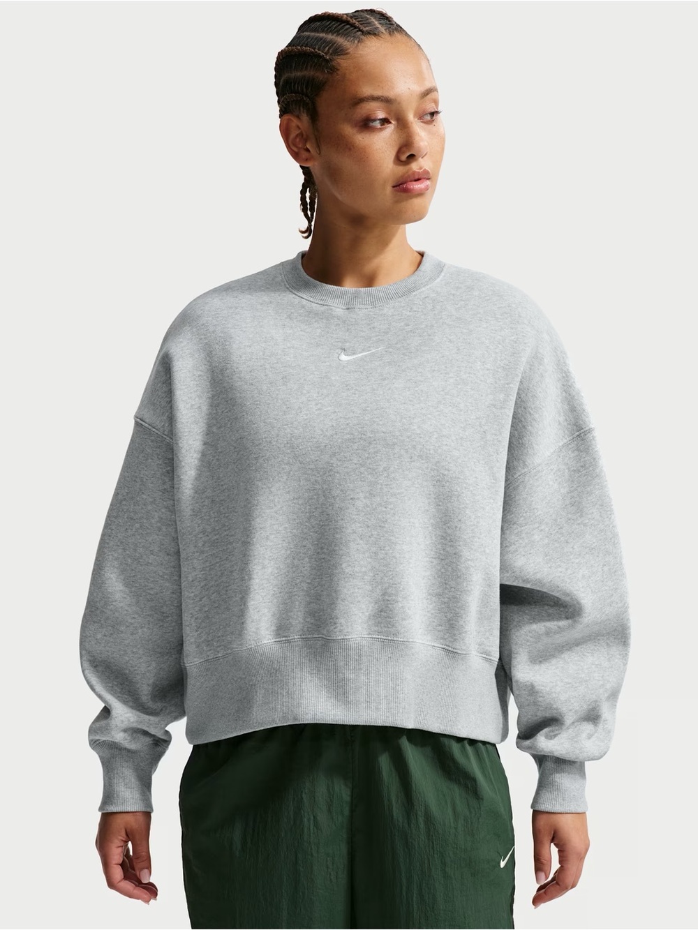 Nike Phoenix Fleece Oversized Crewneck and Short Set Dusty Purple - Picture 4 of 4